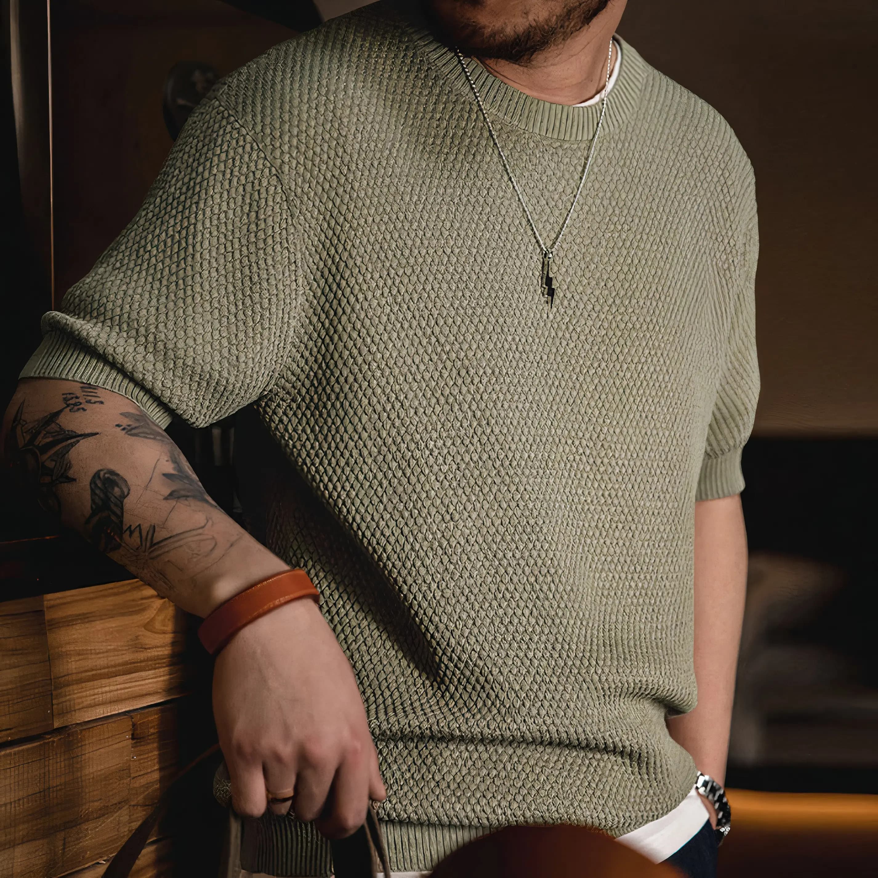 By Varsity Knitted Oversized T-Shirt
