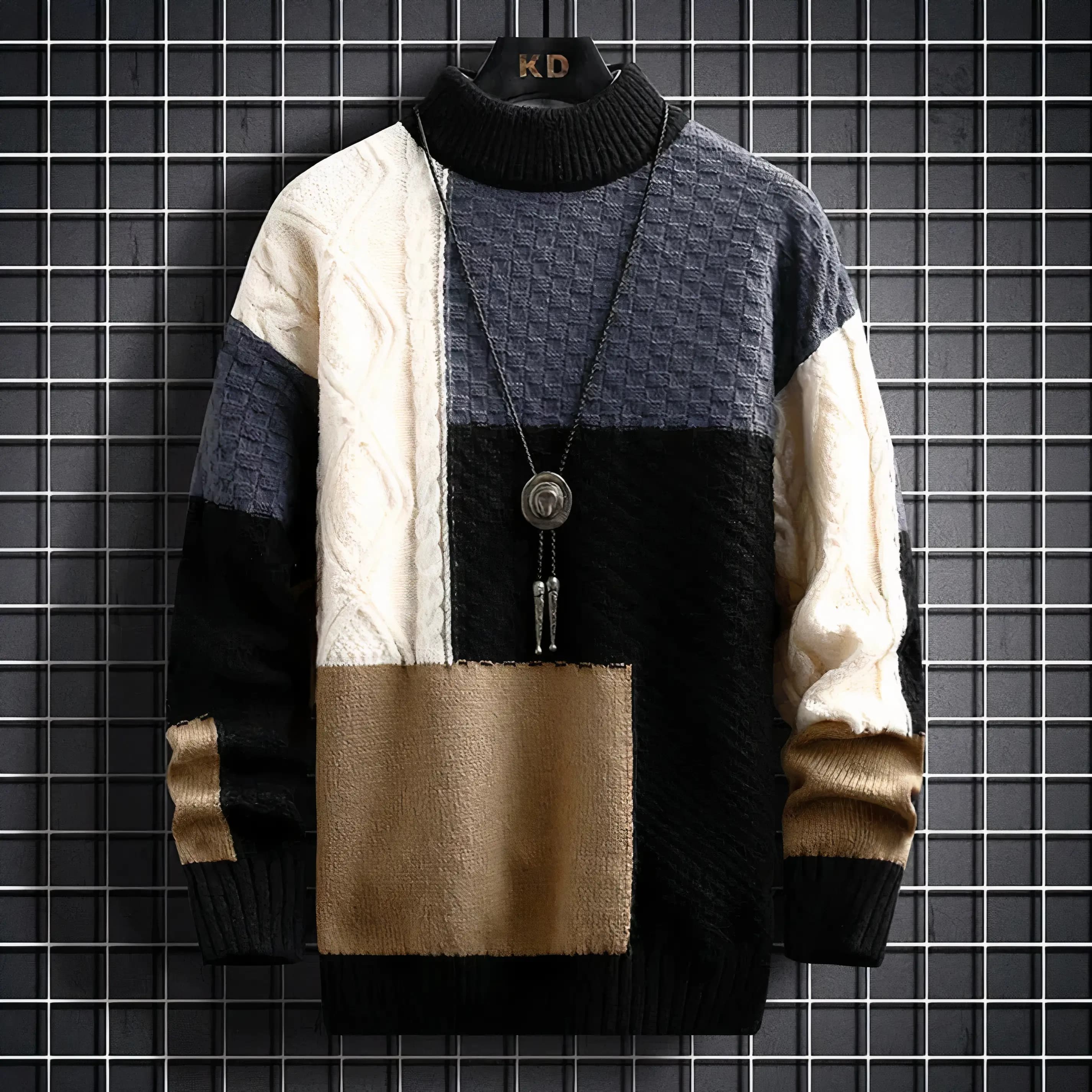 By VelvetElite™ Shadow Stitch Sweater