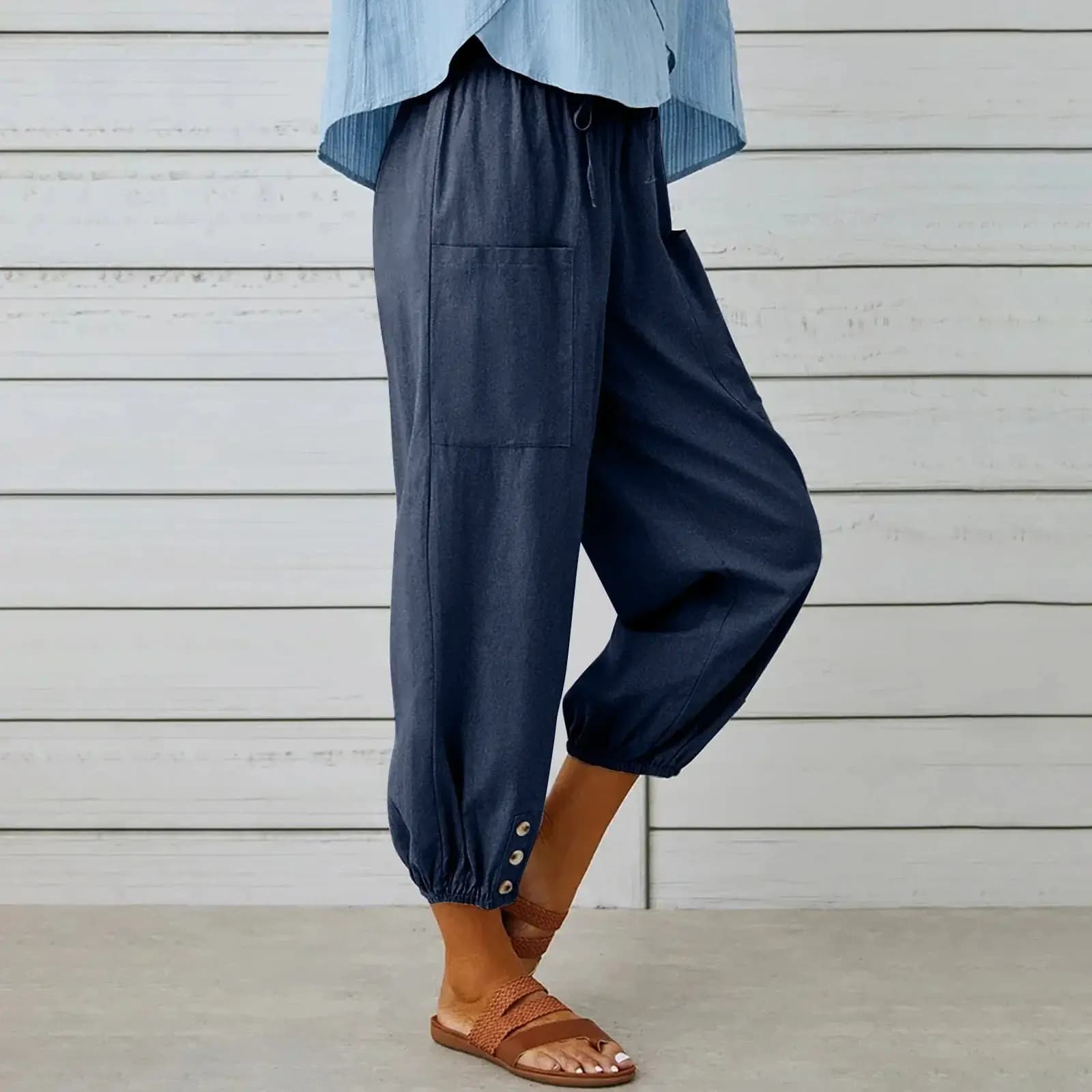 By Capri Linen Pants