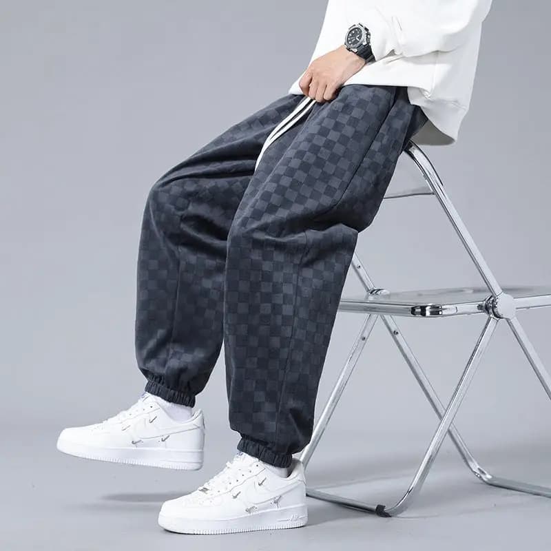 By Checkered Corduroy Sweatpants (For Men)
