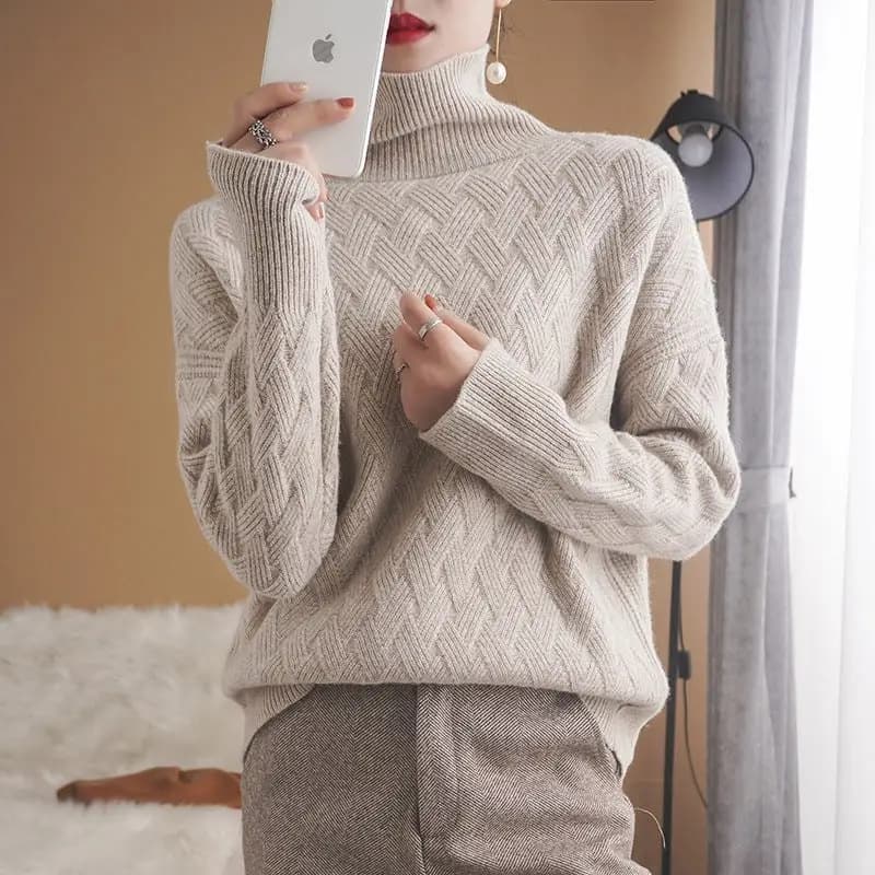 By Elena Cashmere Turtleneck Sweater