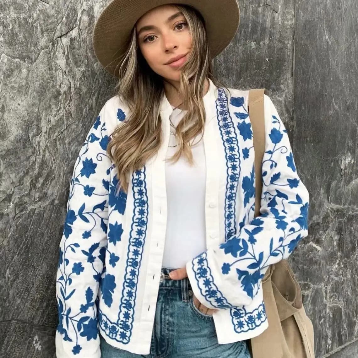 By Boho Denim Cardigan